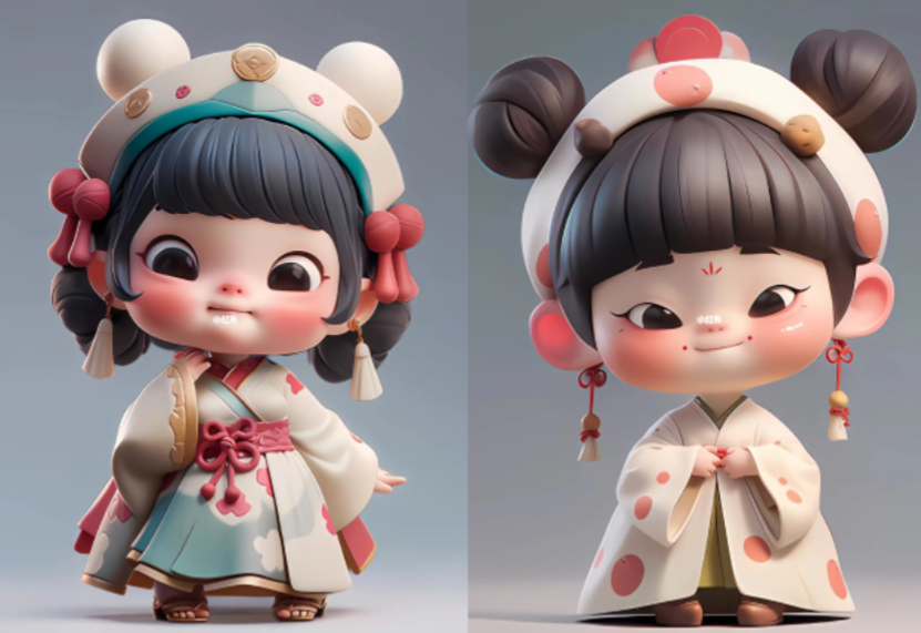Midjourney-IP提示词-Blind Box Style Girl fullbody